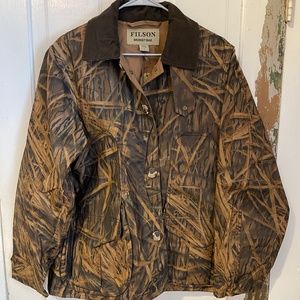 NEW W/ TAGS FILSON/MOSSY OAK SHELTER WATERFOWL UPLAND COAT SZ S WAXED CANVAS